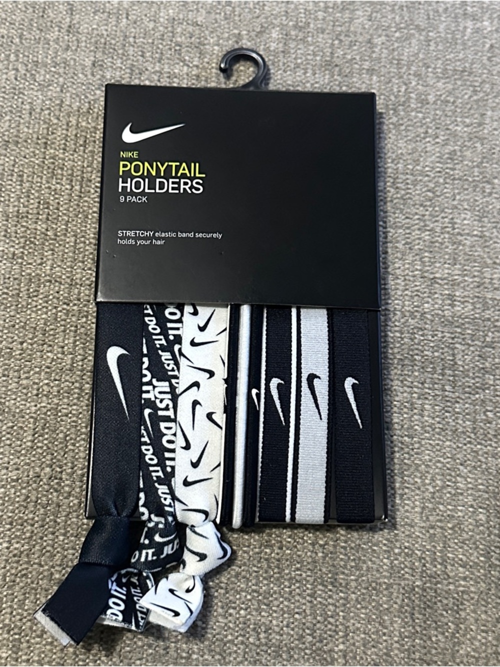 Nike Black & White Ponytail Holders 9-Pack